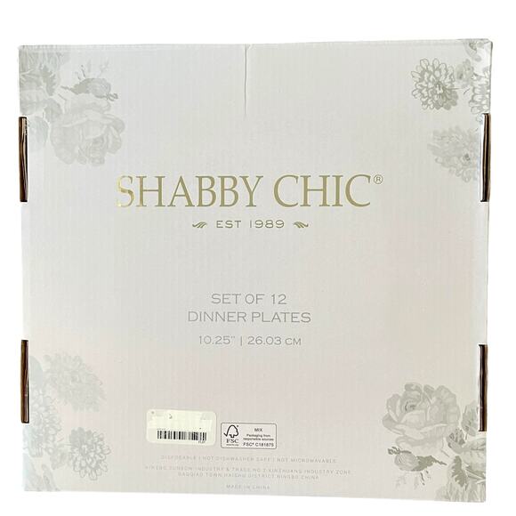 Shabby Chic Disposable Red Bow Border Dinner Plates 10.25in Set of 12 New - Picture 8 of 10